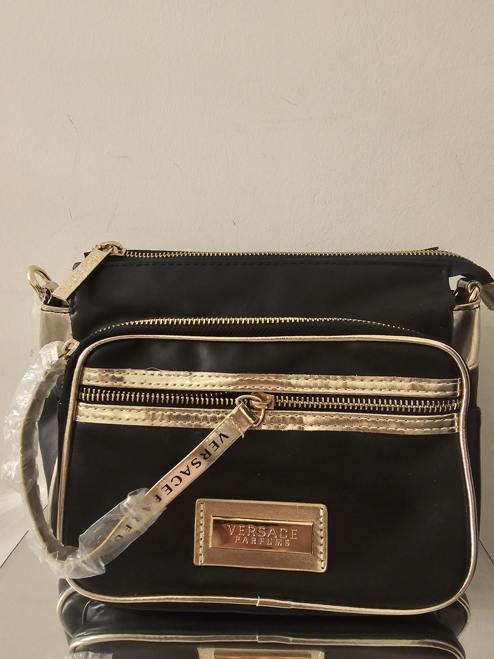Versace Black and Gold Crossbody Bag